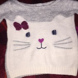 carters fleece cat print sweater